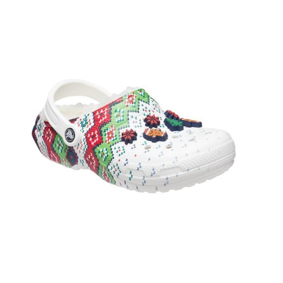 Crocs Classic Lined‎ Holiday Clogs, Christmas Shoes, Ugly Sweater, Women 8/Men 6 - Picture 4 of 6